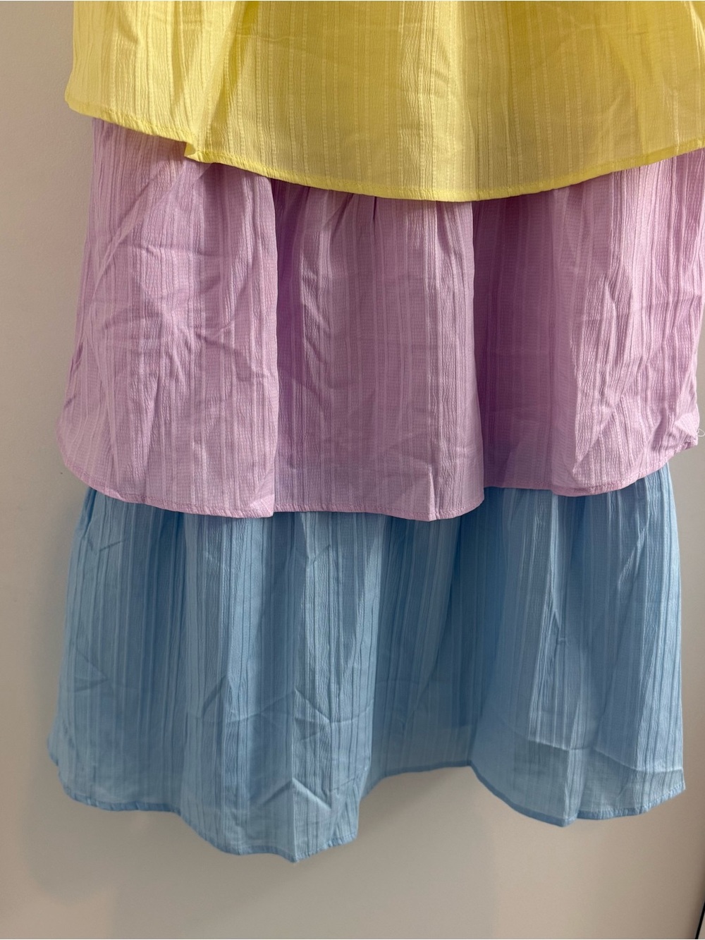 Lovelo Tiered Pastel Tank Babydoll Maxi Dress Small Preppy Bright Wedding Guest - Picture 5 of 12